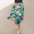 thumbnail image 7 of Nmnitkp Skirts for Women Casual Floral Prints Women's Pleated Skirt Chiffon Elastic Waist A-Line Midi Length Skirt Fashionable Trends Maxi Skirt, 7 of 7
