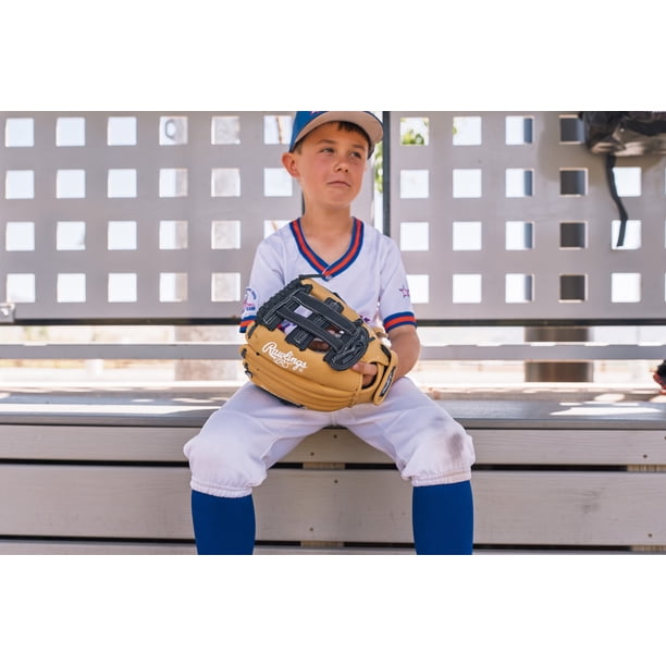 Rawlings Playmaker Series Youth Baseball Glove, Camel/Navy, 11.5