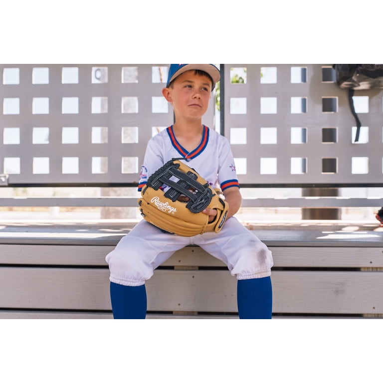 Rawlings Playmaker Series Youth Baseball Glove, Camel/Navy, 11.5