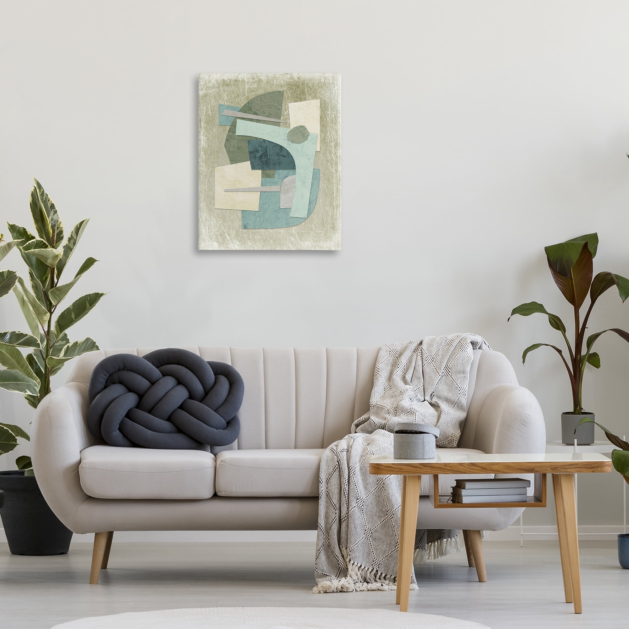 Stupell Industries Layered Neutral Arrangement Abstract Painting Wrapped Canvas Art Print Wall Art, 24 x 30