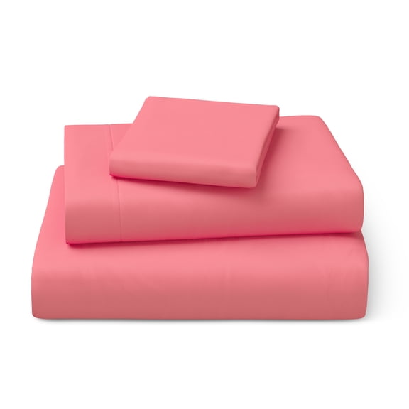 Mainstays Kids Microfiber Bed Sheet Set, Twin, Pink, 3 Pieces