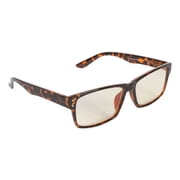 Inner Vision Eye Strain Relief Computer Screen Reading Glasses w/Case - Anti Blue Light, Anti Glare, Scratch Resistant, Spring Hinges - Unisex, (1.25 x Magnification), Brown Tortoise