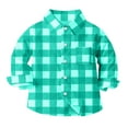 thumbnail image 6 of AHTJRT Plaid Shirts for Kids Long Sleeve Lapel Button Down Tshirts with Pocket Fashion Lightweight Fall Spring Tops for Outdoor Activities Mint Green 5 Years, 6 of 7
