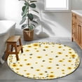 thumbnail image 5 of Yellow Sunflower Bees Round Rug 4ft Washable Circle Entryway Rugs Non Slip Spring Summer Farmhouse Floral Area Rug Indoor Floor Carpet for Bedroom Kitchen Living Room Home Office Dining Room Nursery, 5 of 7