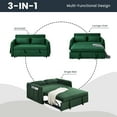 thumbnail image 4 of DEALTOPS 55" Modern Pull Out Loveseat Sofa Bed with 2 Detachable Arm Pockets, Green, 4 of 9