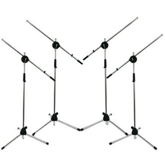 Four Tripod Microphone Stands with Boom