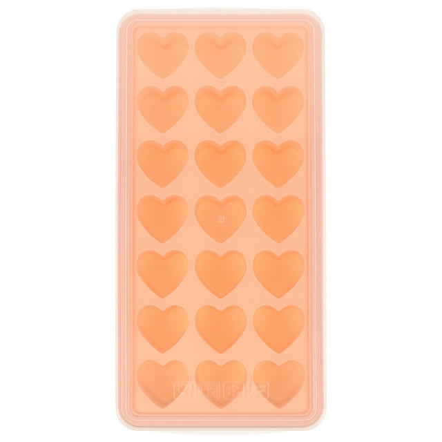 GOOHOCHY Forma de corazón Bandeja de hielo apilable Molde de cubito de hielo de silicona Molde de liberación fácil