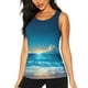 thumbnail image 1 of Fotbe Night Sky Beach Scene Blusas Sin Mangas para Mujer – Estilo Casual, Corte Suelto, Slim-Fit, Cuello Redondo Deportivo, Tops de Verano para Gimnasio y Yoga-X-Large, 1 of 7