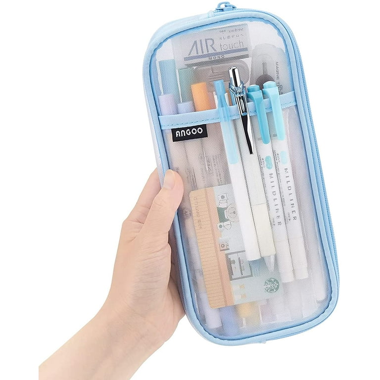 Transparent Mesh Pencil Case Medium Capacity Pen Case Pencil Pouch Pen  Pouch Zipper Pouch Makeup Bag College School Office 