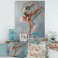 thumbnail image 2 of Designart ' Graciously Dancing Girl In Pink Drapes ' Traditional Canvas Wall Art Print, 2 of 4