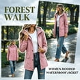 thumbnail image 2 of Women's Waterproof Active Outdoor Hiking Rain Jacket Lightweight Hooded Windbreaker with Pockets | CSEONE, Army Green L, 2 of 9