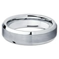 thumbnail image 2 of 6mm Silver Brushed Tungsten Carbide Wedding Band Polished Beveled Edge Mens Womens Ring 10, 2 of 3