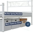 thumbnail image 5 of Yoneston Metal Platform Bed Frame Twin Size Single Bed frame with Wave Headboard & Footboard for Adult Bedroom Furniture, White, 5 of 8