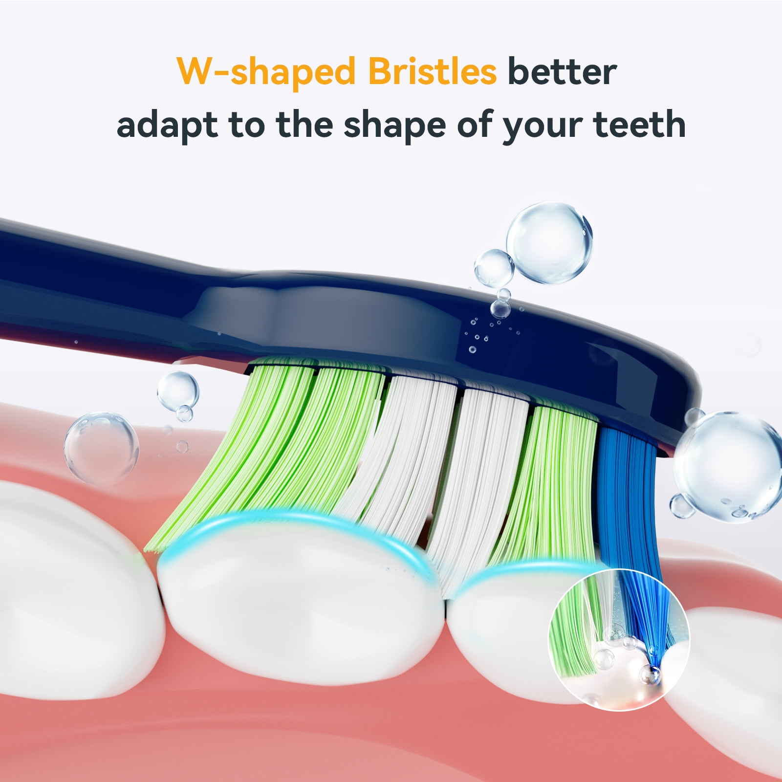 JTF Sonic Smart Toothbrush Genuine Standard Brush Heads, 7 Pack, Blue, P200