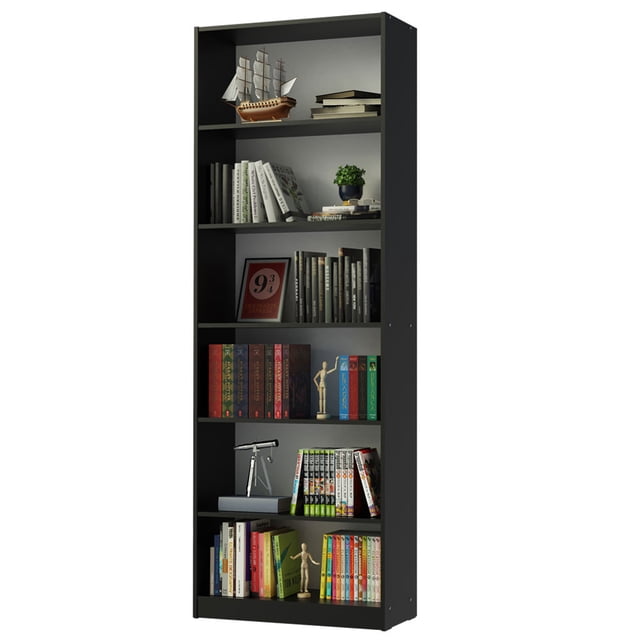Estante Librero Organizador Madesa 6908 con 6 Nichos Negro 01