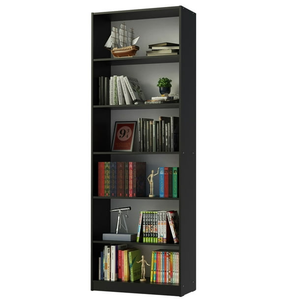 Estante Librero Organizador Madesa 6908 con 6 Nichos Negro 01