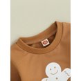 thumbnail image 6 of Elippeo Toddler Boys Christmas Outfits 6M 12M 18M 24M 3Y Gingerbread Man Print Long Sleeve Sweatshirts and Long Pants 2Pcs Fall Clothes Set, 6 of 10
