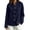 Navy, variant on LUVDA Women's Corduroy Button Cardigan Fall Winter Band Collar Patch Pocket Shacket