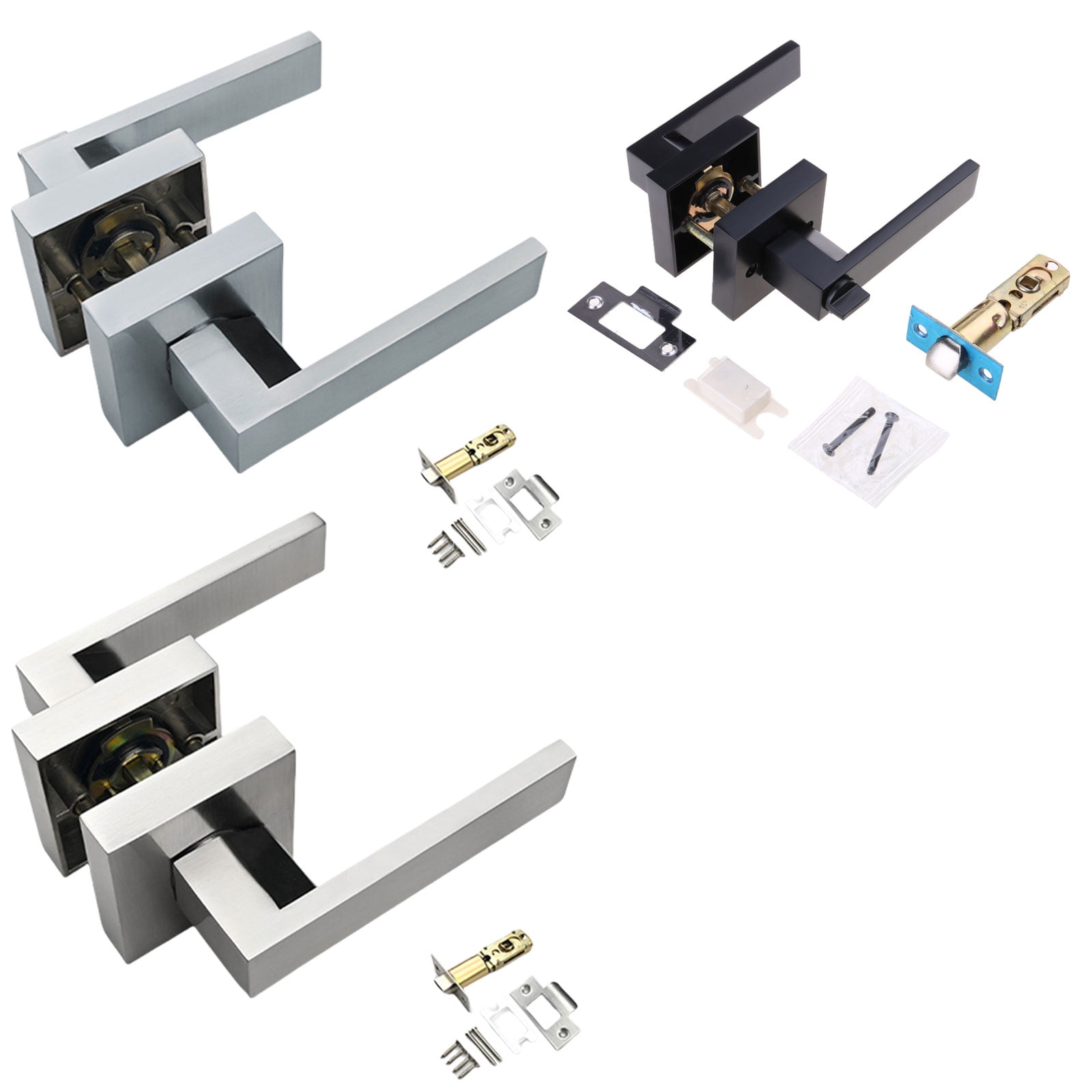 Square Privacy Door Levers Keyless Door Lock Closet Door Interior Heavy Duty Door Knobs Interior Passages Door Knobs