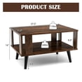 thumbnail image 6 of Coffee Table with Storage, Mid-Century Modern Living Room Table, Rustic Brown, 6 of 8