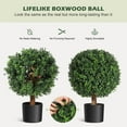 thumbnail image 6 of 24 Inch Artificial Topiary Boxwood Ball Trees, Set of 2 UV Resistant Plants,Faux Boxwood with 6"x5" Pots for Front Porch, Indoor Walkway, Entryway Decorating 2pcs/set, 6 of 6