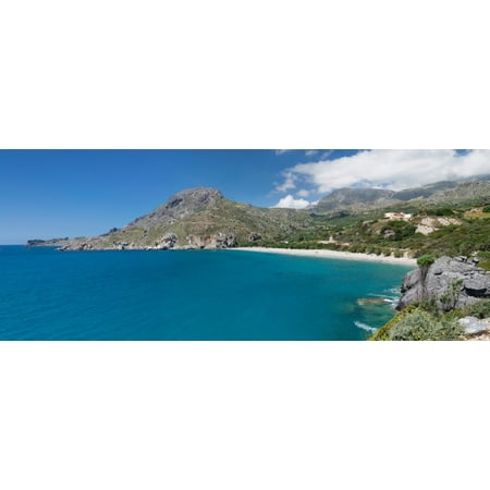 - Bay and beach of Souda Plakias Crete Greece Canvas Art - Panoramic Images (27 x 9)