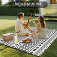 thumbnail image 4 of Boho Geometric Outdoor Rug for Patio/Deck/Porch, Non-Slip Large Area Rug 5 x 7 Ft, Modern Abstract Art Plaid Striped Indoor Outdoor Rugs Washable Area Rugs, Reversible Camping Rug Carpet Runner, 4 of 8