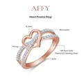 thumbnail image 3 of Infinity Heart Promise Ring Round Lab Created Moissanite Diamond Split Shank Jewelry for Women in 14K Rose Gold Over Sterling Silver Gift For Her Jewelry Ring Size-7, 3 of 6