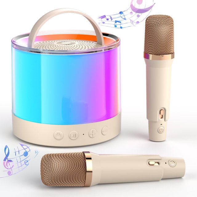 Máquina de karaoke TAEMVV 2024 nueva redonda mini portátil Bluetooth