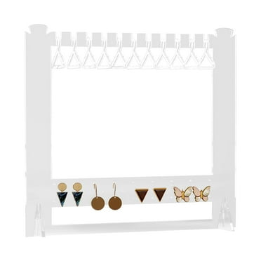 YOBOLK Shelf Organizer Storage Rack Transparent Acrylic Jewelry Earring Necklace Mini Hanger Organizer Bracelet Holderr Headband Display Stand Clearance