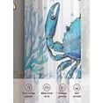 thumbnail image 6 of Blue Crab Sheer Curtains 2 Panels Set Watercolor Ocean Blue Coral Crab Fish Sheer Window Curtains Light Filtering Rod Pocket Voile Drapes for Bedroom Living Room 52"X72", 6 of 9