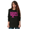 thumbnail image 5 of Breast Cancer Awareness Squad Goals Women's Long Sleeve T Shirt Brisco Brands X, 5 of 6