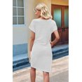 thumbnail image 6 of Women'S Summer Striped Short Sleeve T Shirt Dress Casual Tie Waist with Pockets Light Gray XXXL, 6 of 7