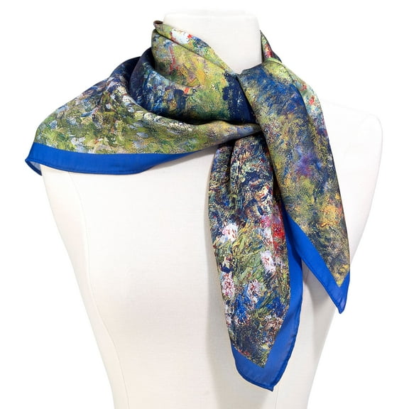 Renoir, Woman with a Parasol in a garden Square Satin Chiffon Scarf