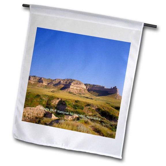 3dRose, Scotts Bluff National Monument, Nebraska, 12 x 18 inch Garden Flag