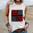 thumbnail image 2 of Camiseta sin mangas con estampado de rayas y estrellas de la bandera de EE. UU. para mujer de verano Fridja  gh2775, 2 of 5