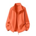 thumbnail image 2 of Men's Stand Collar Jacket Full Zip Long Sleeve Solid Jacket Fall Winter Loose Causal Jacket, 3XL, 2 of 5