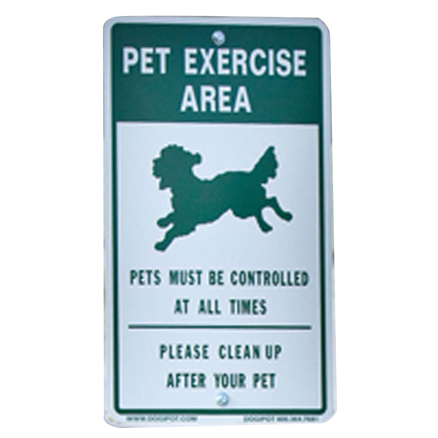 Dogipot Reflective Aluminum Dog Park OffLeash Pet Sign Green