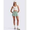 thumbnail image 3 of Shorts CRZ YOGA con Falda Superpuesta y Cintura Alta Verde, 3 of 5