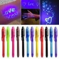 thumbnail image 2 of Bolígrafo de tinta Invisible, bolígrafos para escribir mensajes, 2 en 1, bolígrafo luminoso con protección UV mágica para dibujar, actividad divertida, fiesta para niños, regalo para estudiantes, Escu, 2 of 4