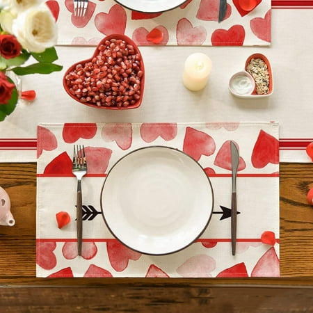 

NIUREDLTD Valentine s Day Placemat Manufacturers Direct Love Small Pattern Wind Western Placemat Tablecloth