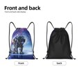 thumbnail image 2 of Yiaed Astronauts Start Running Print Drawstring Bags Drawstring Backpack Bulk String Back Pack Gym Sport Bag-Small, 2 of 5