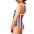 thumbnail image 4 of FOR U DESIGNS Breathable Halter Bathing Suits for Teens Girls USA Flag Off Shoulder Swimwear, 4th of July, Fashion Summer Beach Pool Swimsuit Size 3-4, 4 of 6