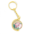 thumbnail image 1 of Water Lotus figura la pintura China Anillo de oro de metal llavero llavero, 1 of 3