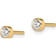 thumbnail image 2 of 14K Yellow Gold Madi K 3mm Cz Bezel Post Earrings (3.7 X 3) Made In Spain se2861, 2 of 5