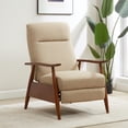 thumbnail image 2 of Terni Wood Arm Push Back Recliner in Performance Fabric - Rawhide Beige, 2 of 13