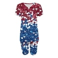 thumbnail image 5 of Guluxicc 2 Piece Women's Plus Size Matching Sets 4th of July V Neck T Shirts Slim Legging Shorts Casual Summer Loungewear, 5 of 6