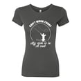 thumbnail image 2 of Wild Bobby, Can't Work Today My Arm Is In A Cast, Fishing, Women Slim Fit Junior Tee, Dark Grey, Large, 2 of 5