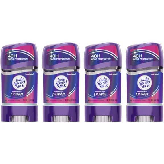 4 Pack Lady Speed Stick Wetness & Odor Protection Gel Fresh Fusion 2.3 Oz Each