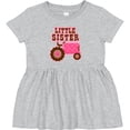 thumbnail image 3 of Inktastic Pink Tractor Little Sister Girls Baby Dress, 3 of 5